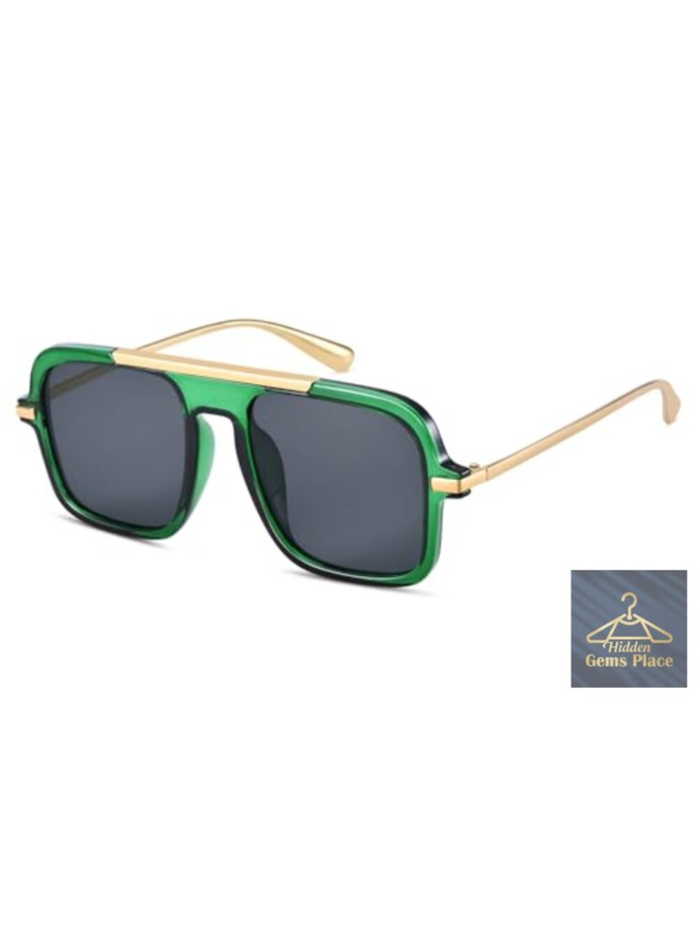 Retro Square Aviator Sunglasses for Women Men 70s Vintage Style Flat Top